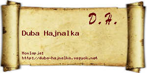 Duba Hajnalka névjegykártya
